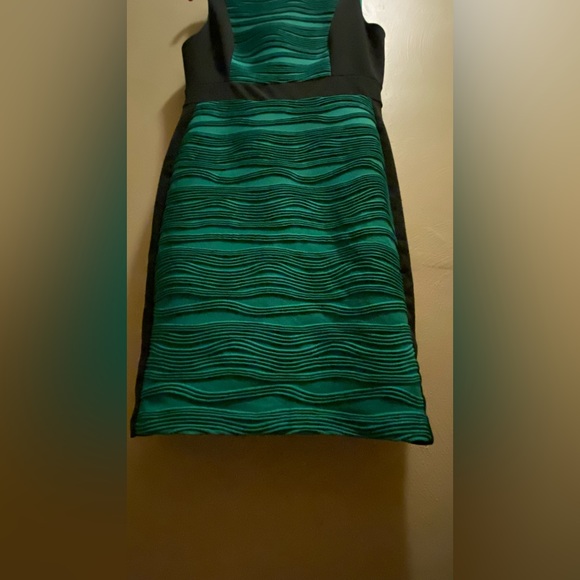☘️ Dana Buchman green and black dress. Lined and very well made. - Picture 4 of 13